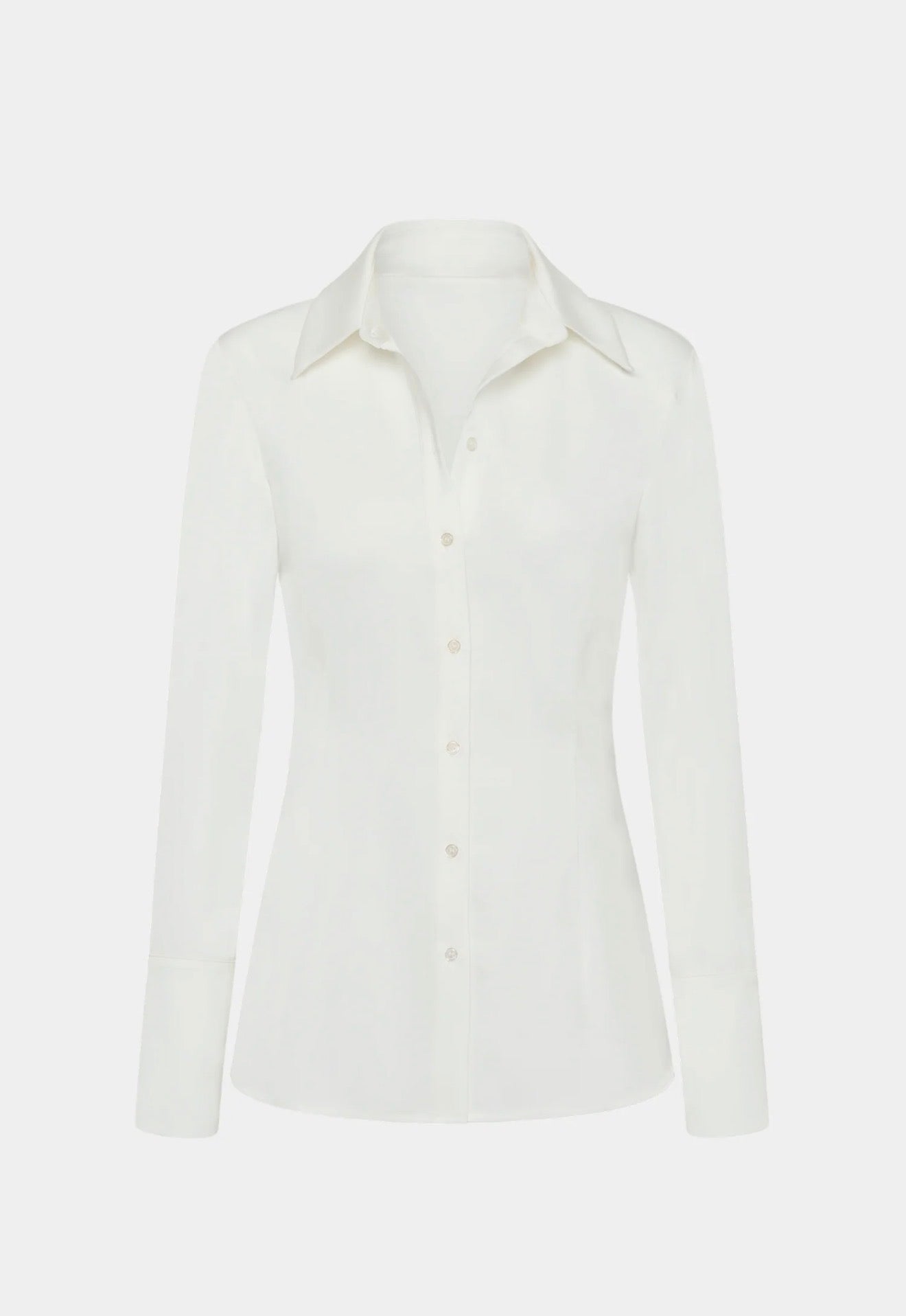 STRUCTURED WHITE SATIN SHIRT