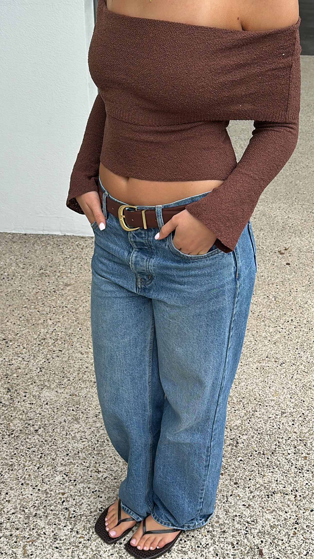 KNIT OFF SHOULDER TOP