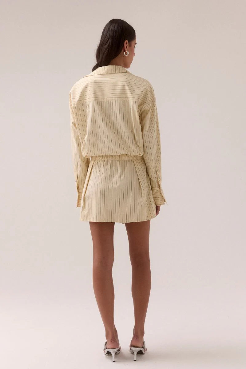 BRYNN SHIRT DRESS - LEMONADE