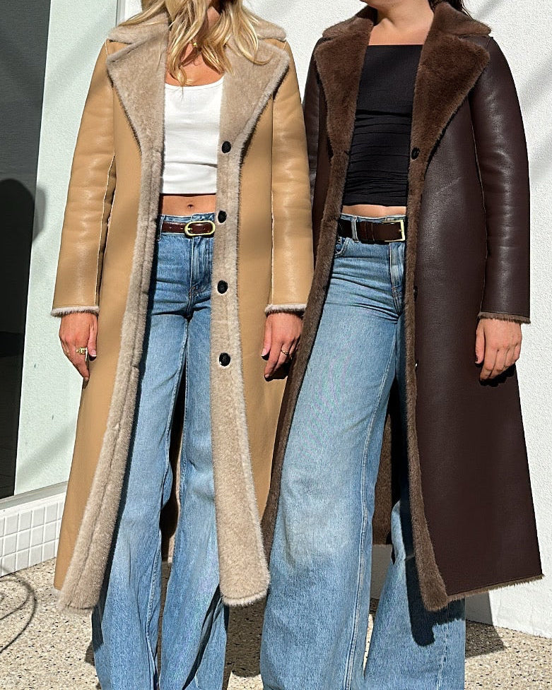 FAUX FUR TRENCH SHEARLING
