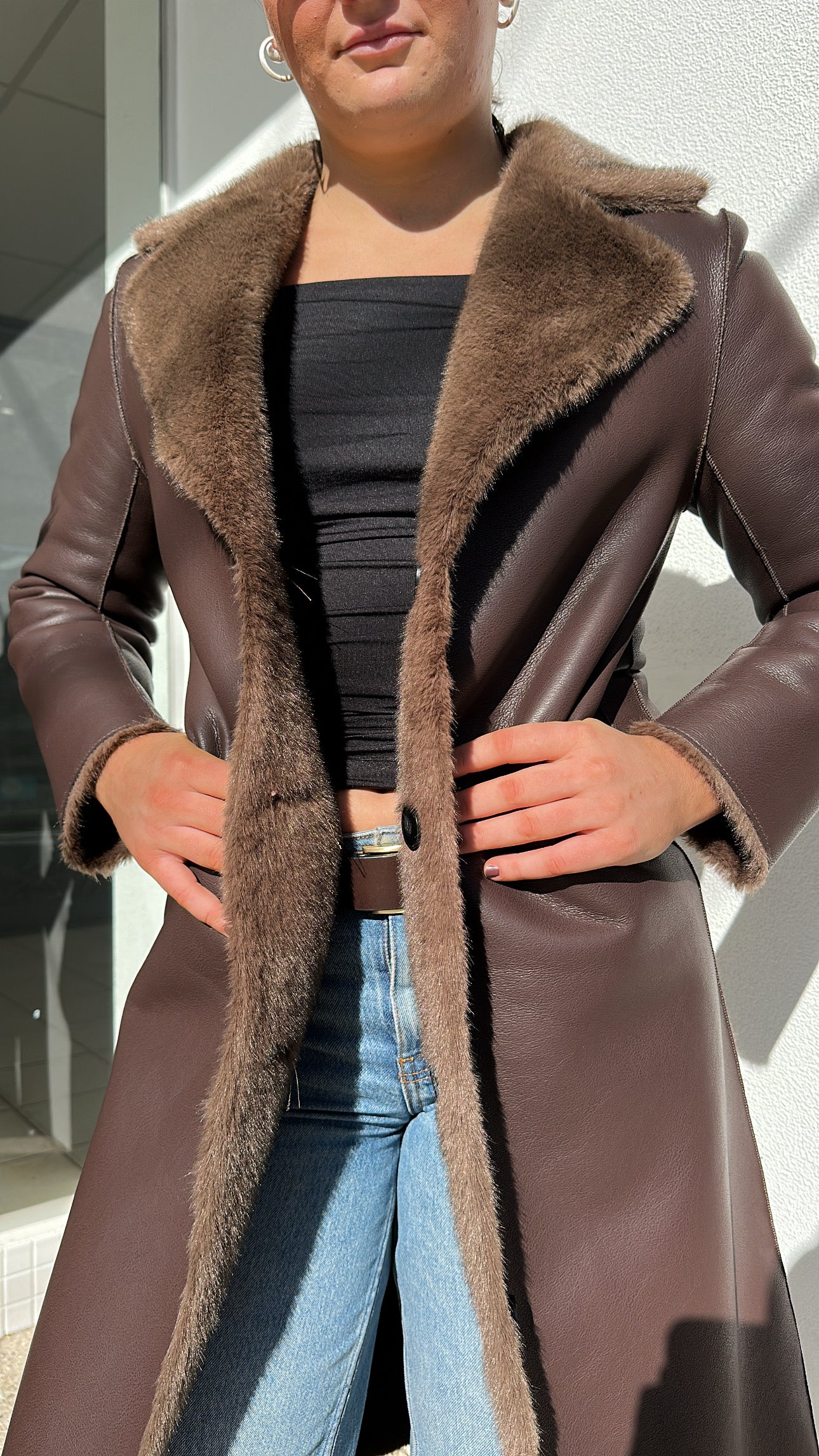 FAUX FUR TRENCH SHEARLING