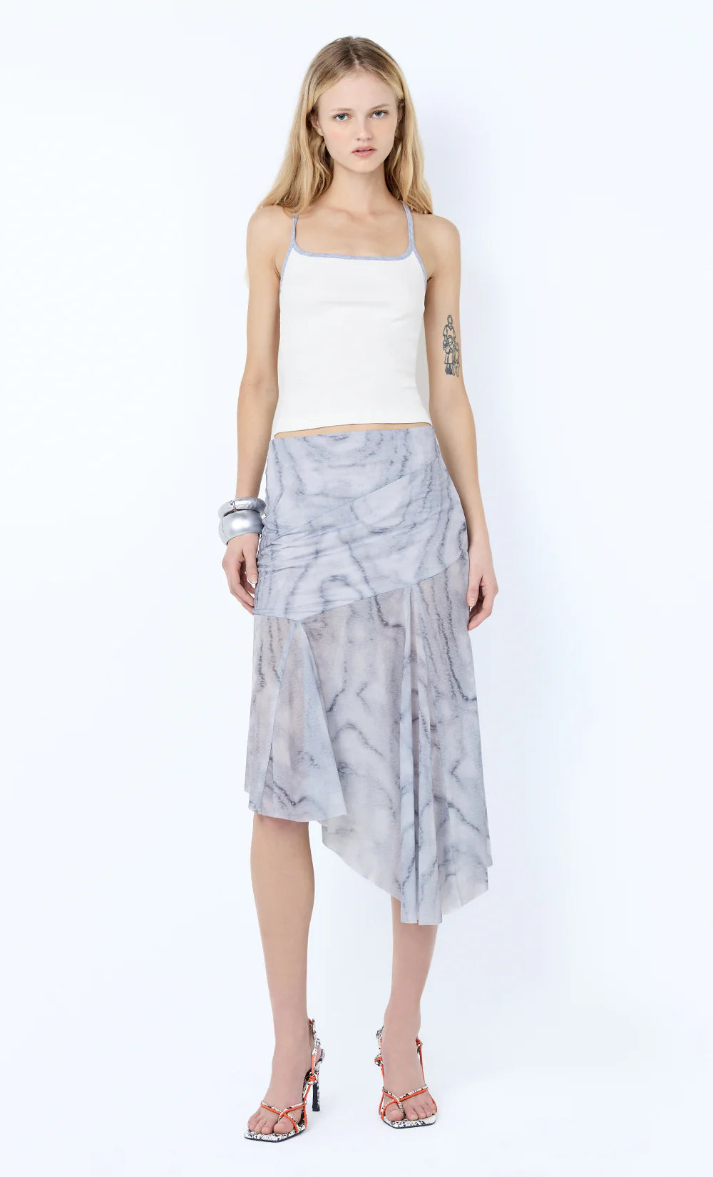 ETIENNE ASYM MIDI SKIRT