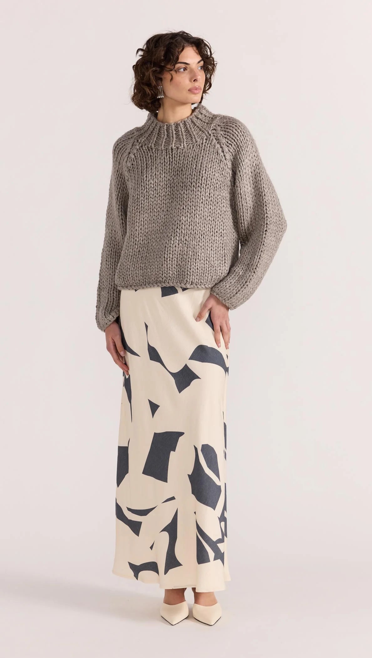 AURA BIAS MIDI SKIRT