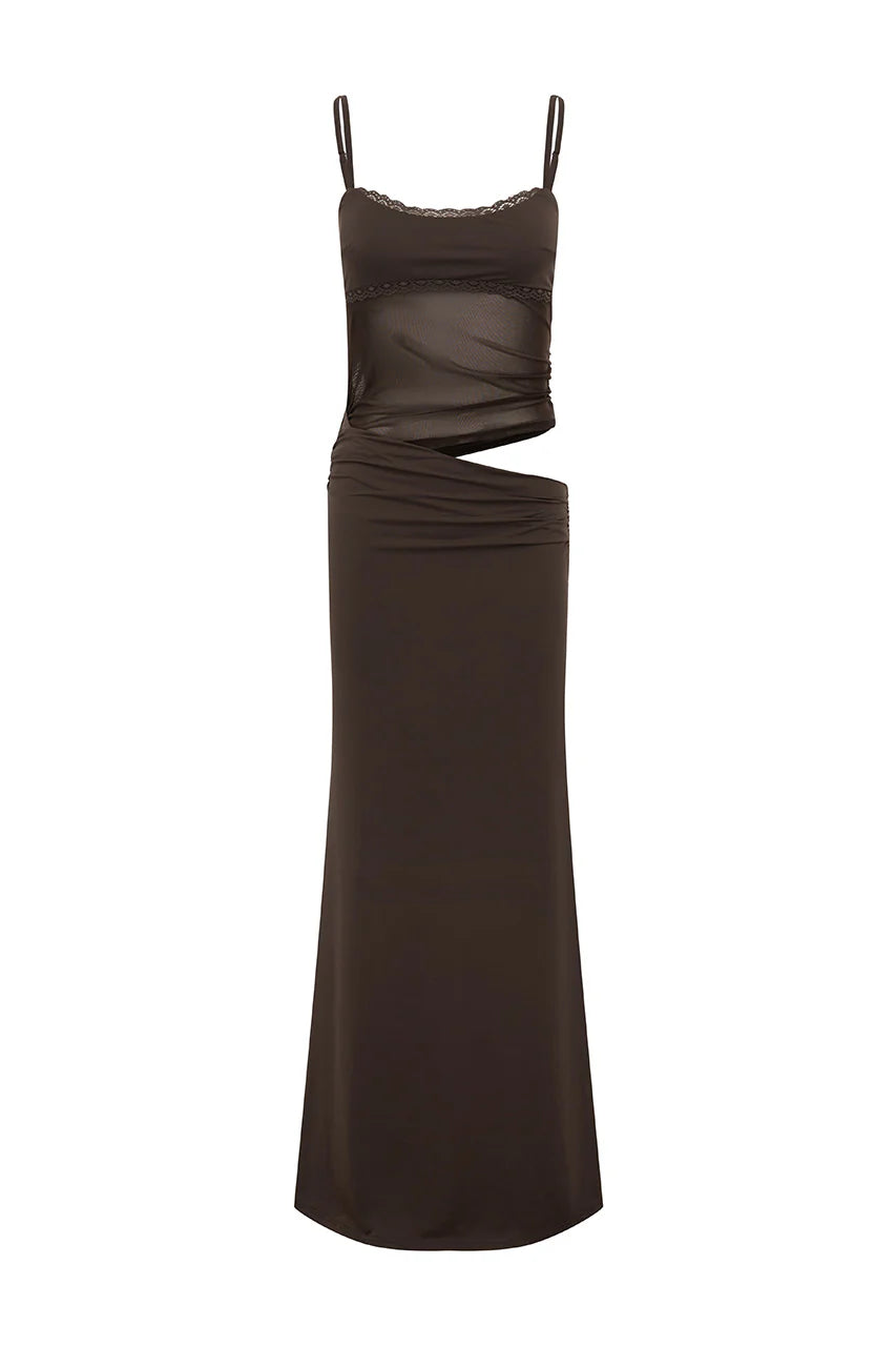 CELYSE MIDI DRESS BITTER CHOCOLATE