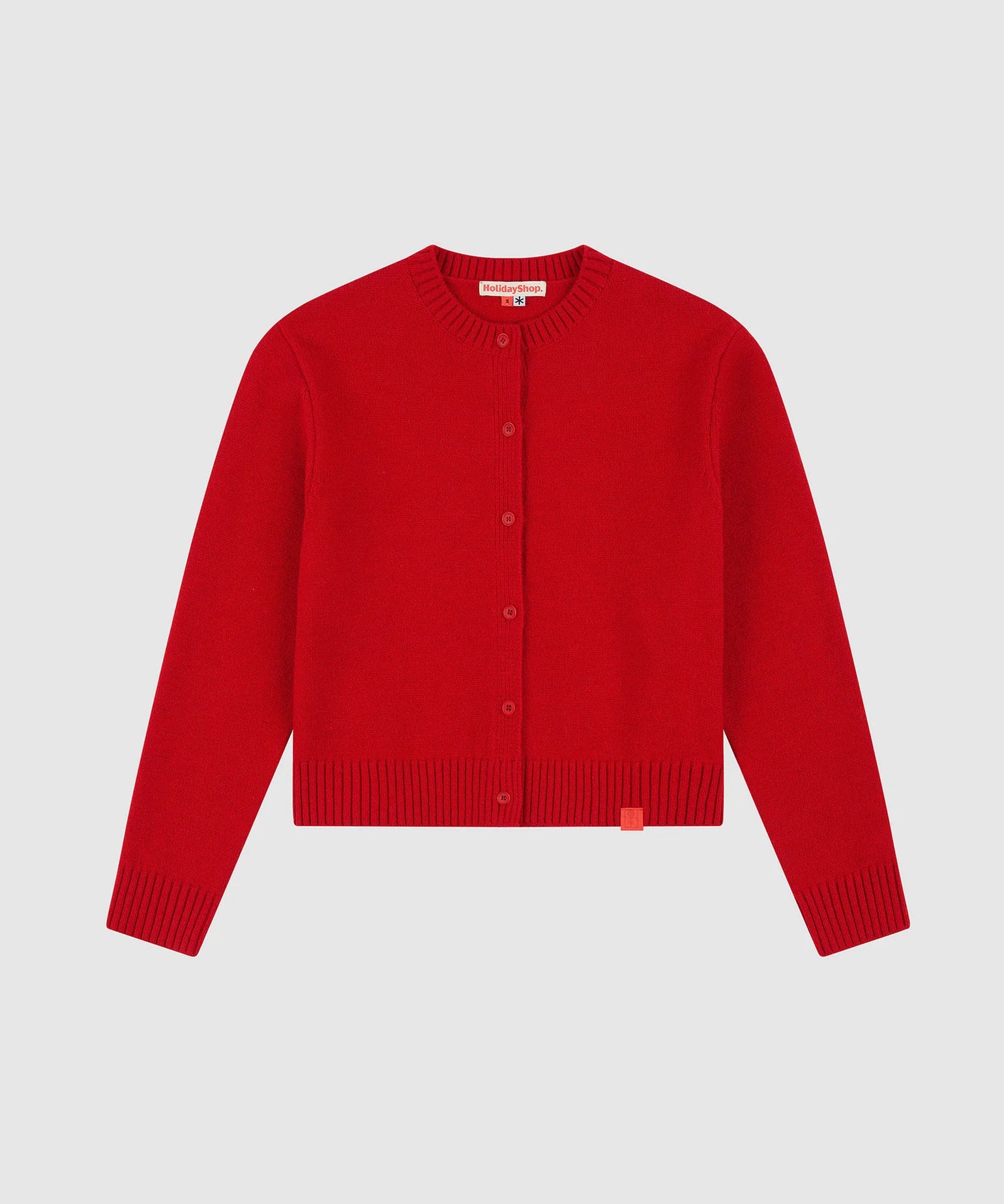 CREW NECK CARDIGAN RED