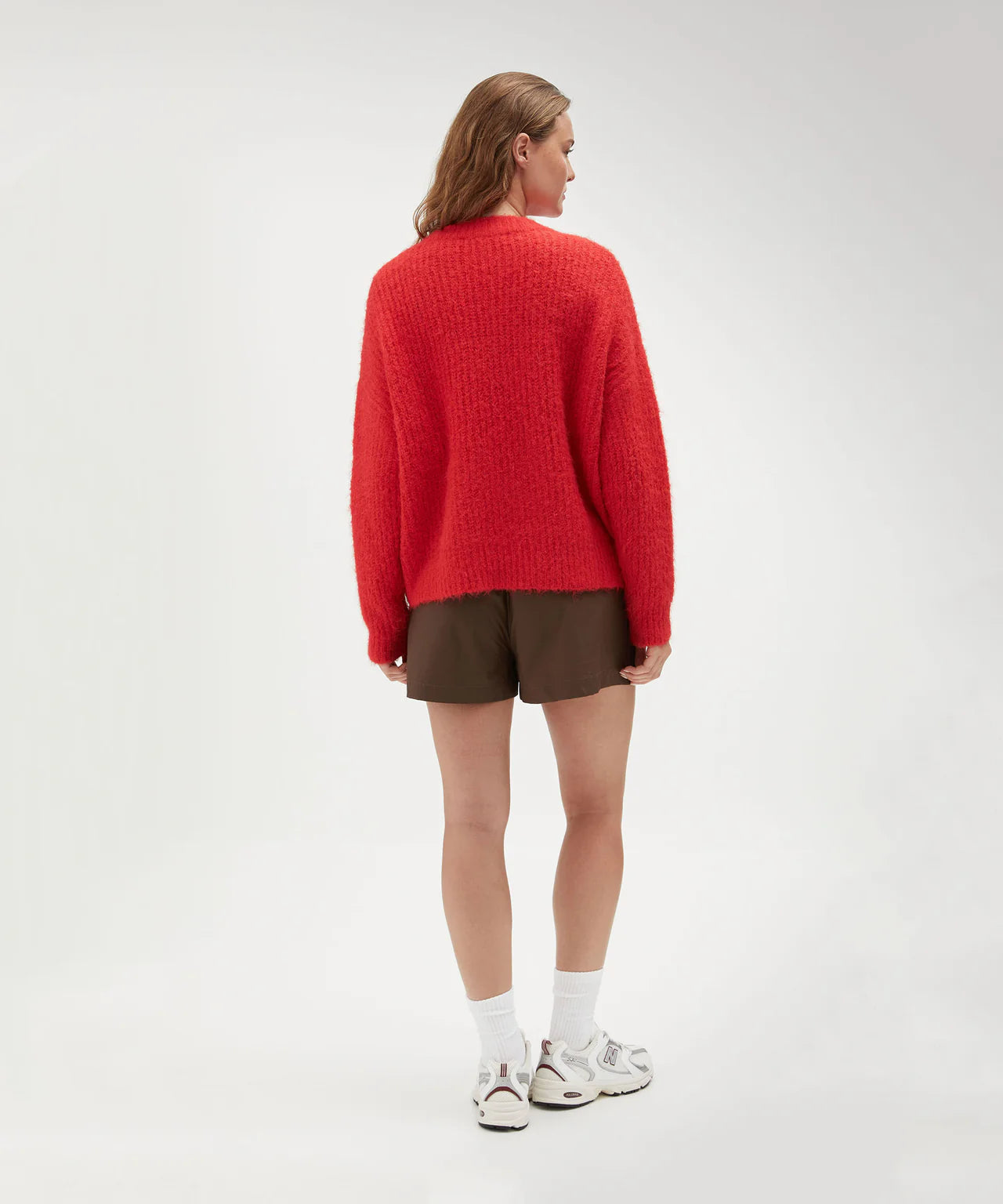 FLUFFY KNIT JUMPER RED