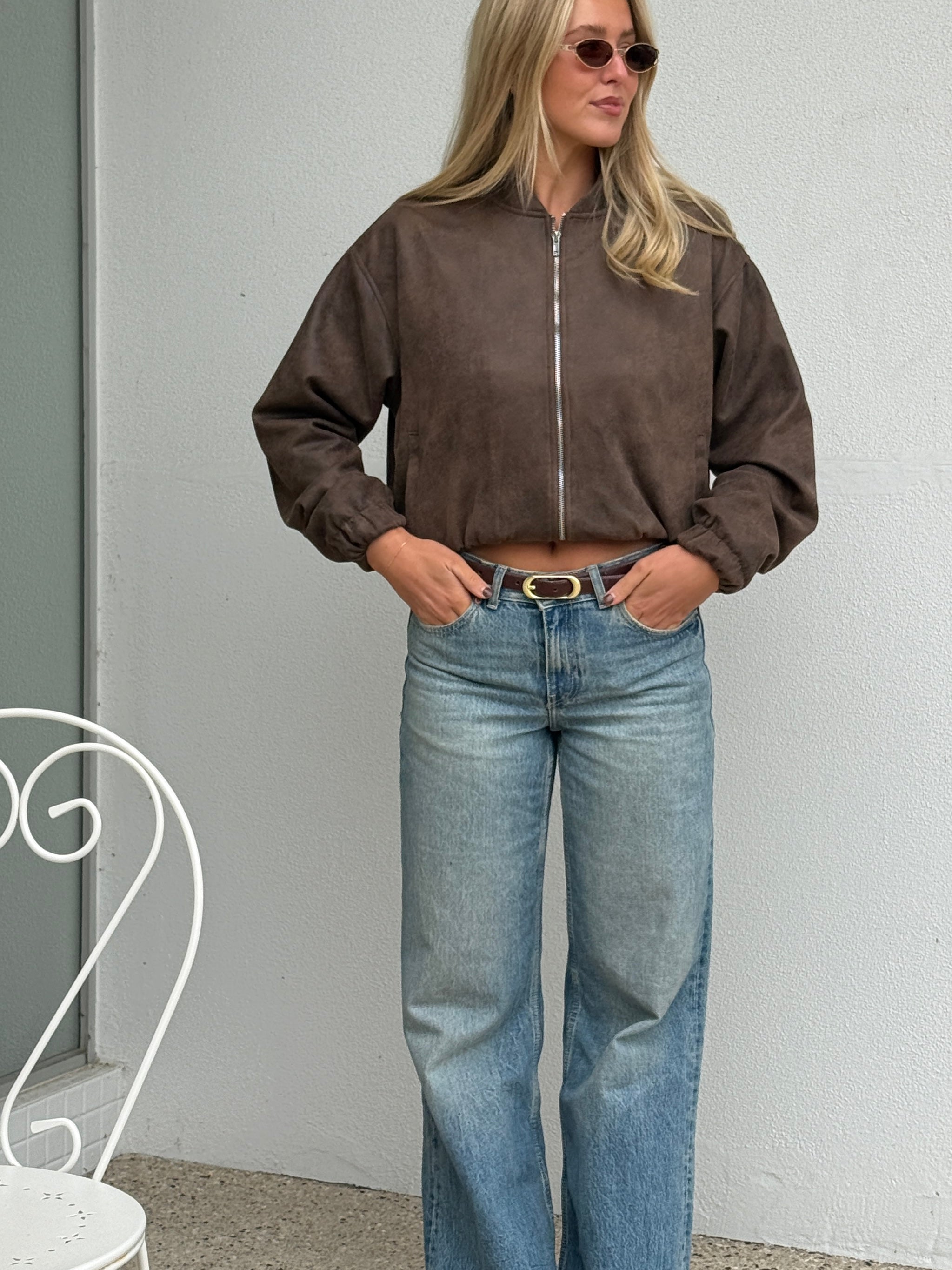 SUEDE LOOK BOMBER