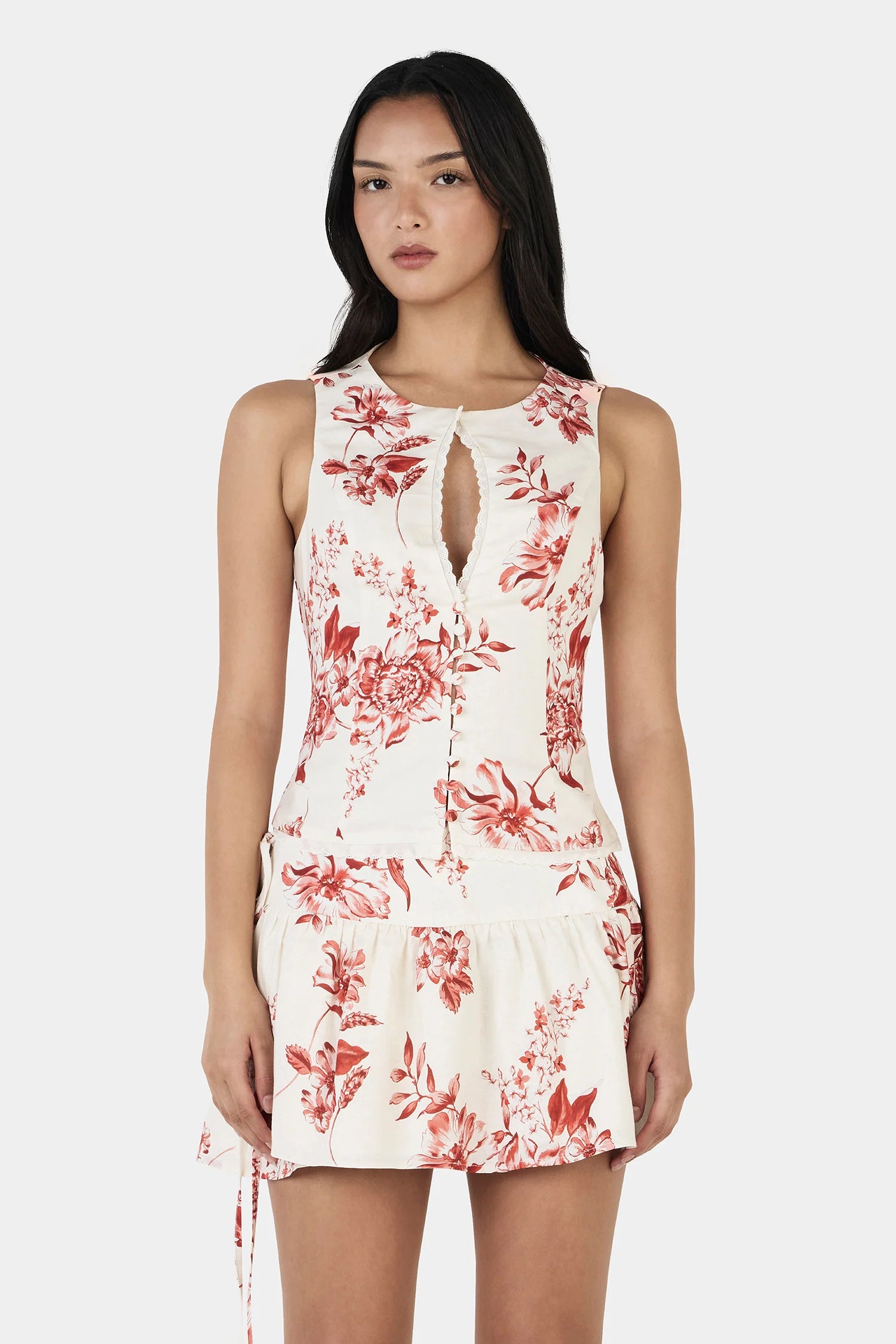 KEELY MINI SKIRT - HOLIDAY FLORAL