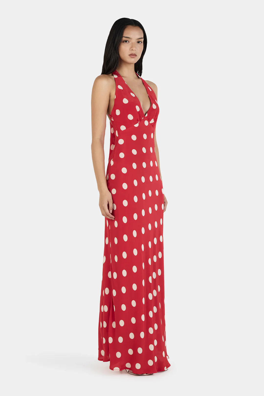ELYSE MAXI DRESS - RED POLKA