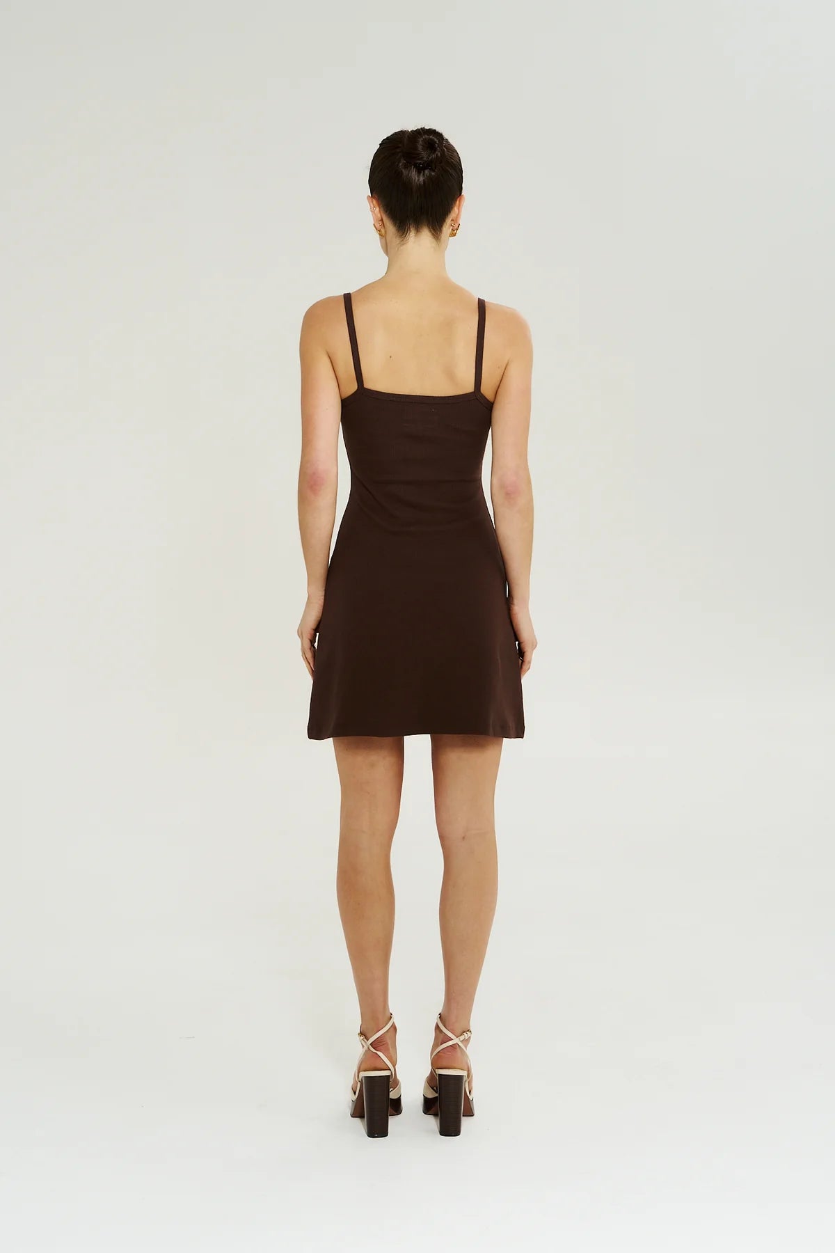 A LINE MINI DRESS CHOCOLATE