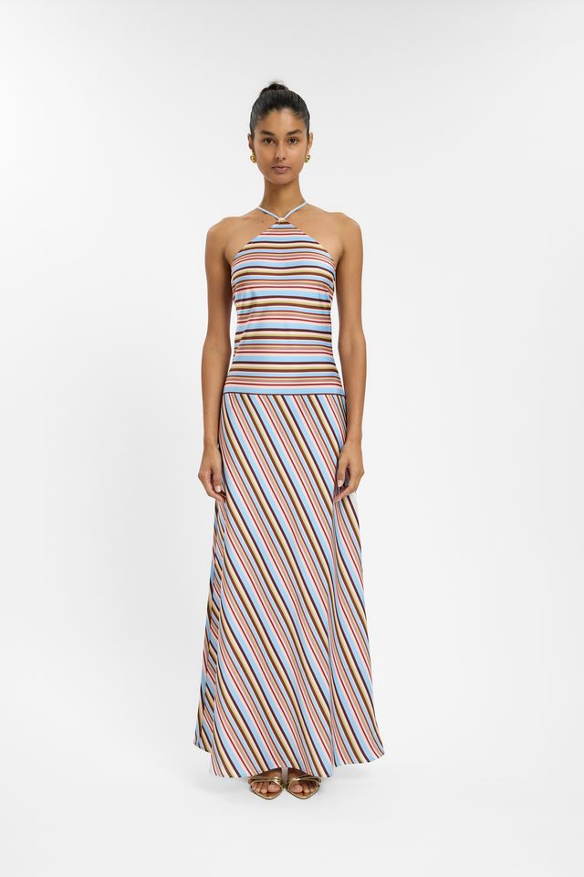 HALTER MAXI DRESS - VINTAGE STRIPE