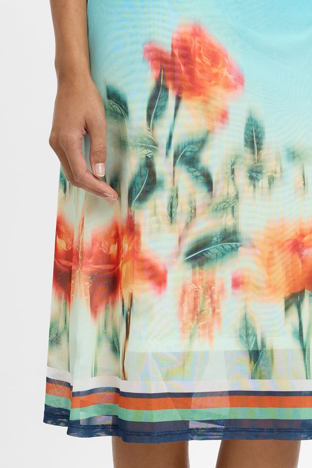 BABY BLUE MIDI MESH SKIRT