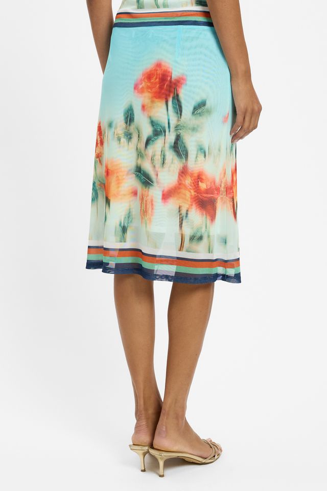 BABY BLUE MIDI MESH SKIRT