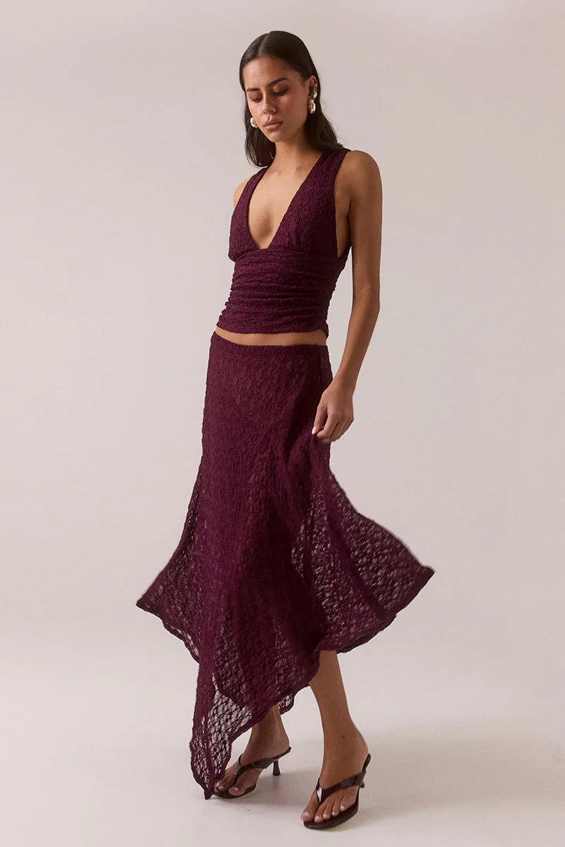 AAILA LACE SKIRT - PLUM