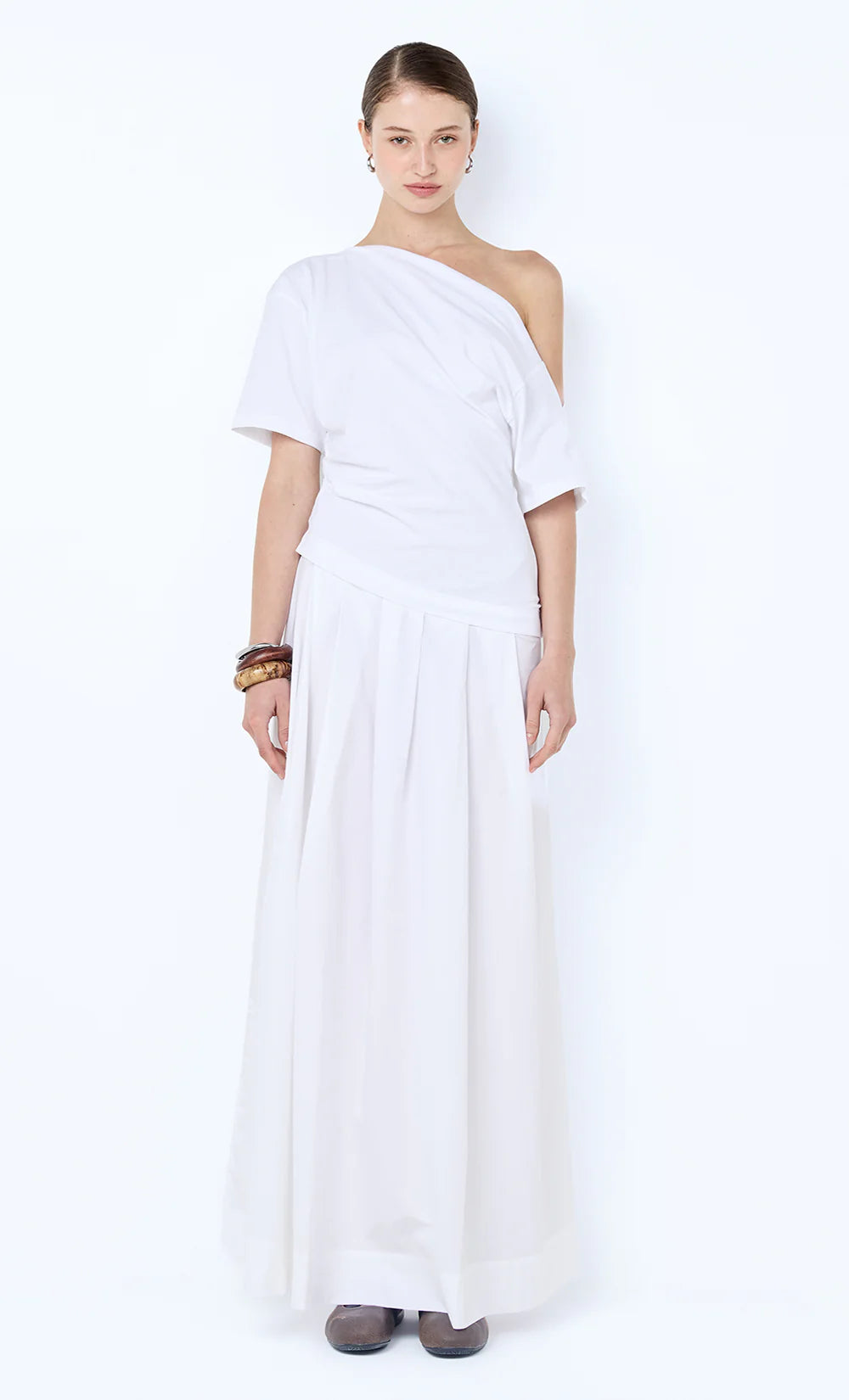 CHANTAL OFF SHOULDER MAXI DRESS WHITE