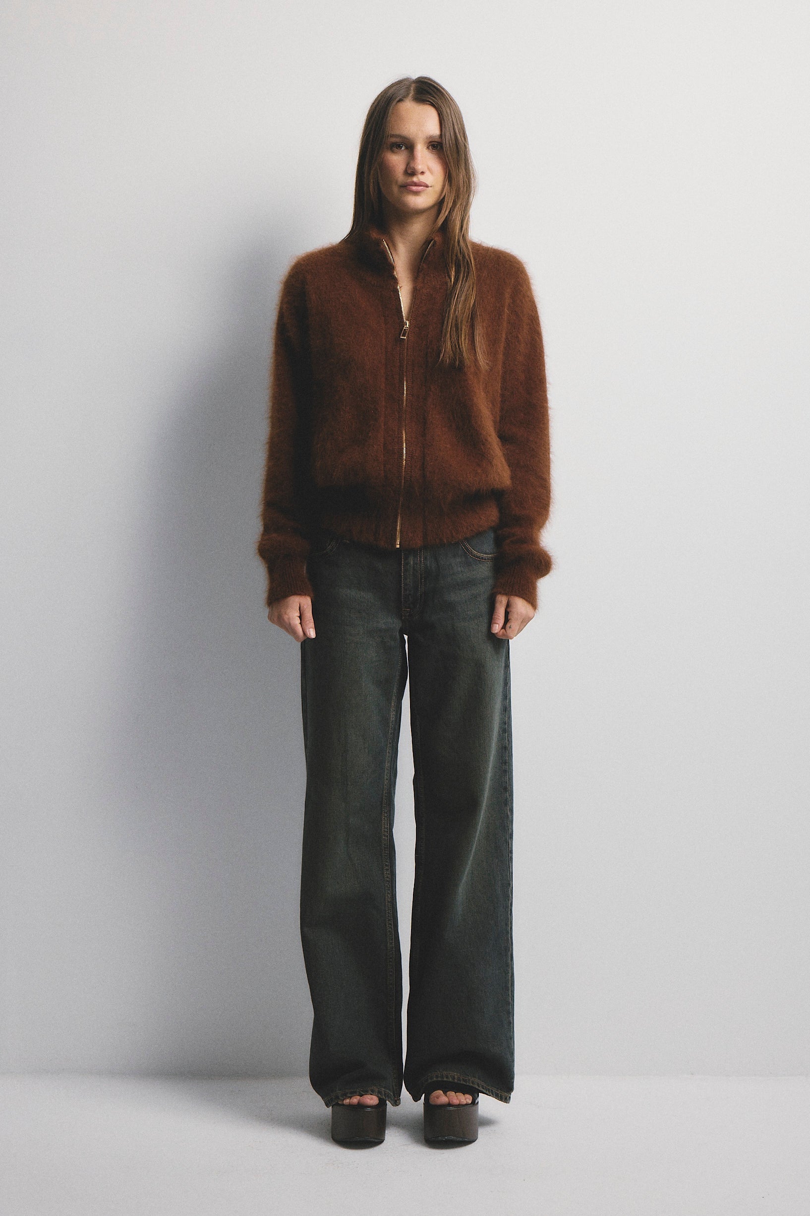 FELIX ZIP UP CARDIGAN CASHMERE