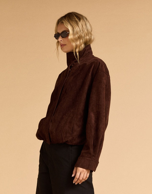 FAUX SUEDE BOMBER