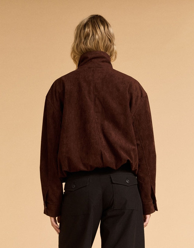 FAUX SUEDE BOMBER
