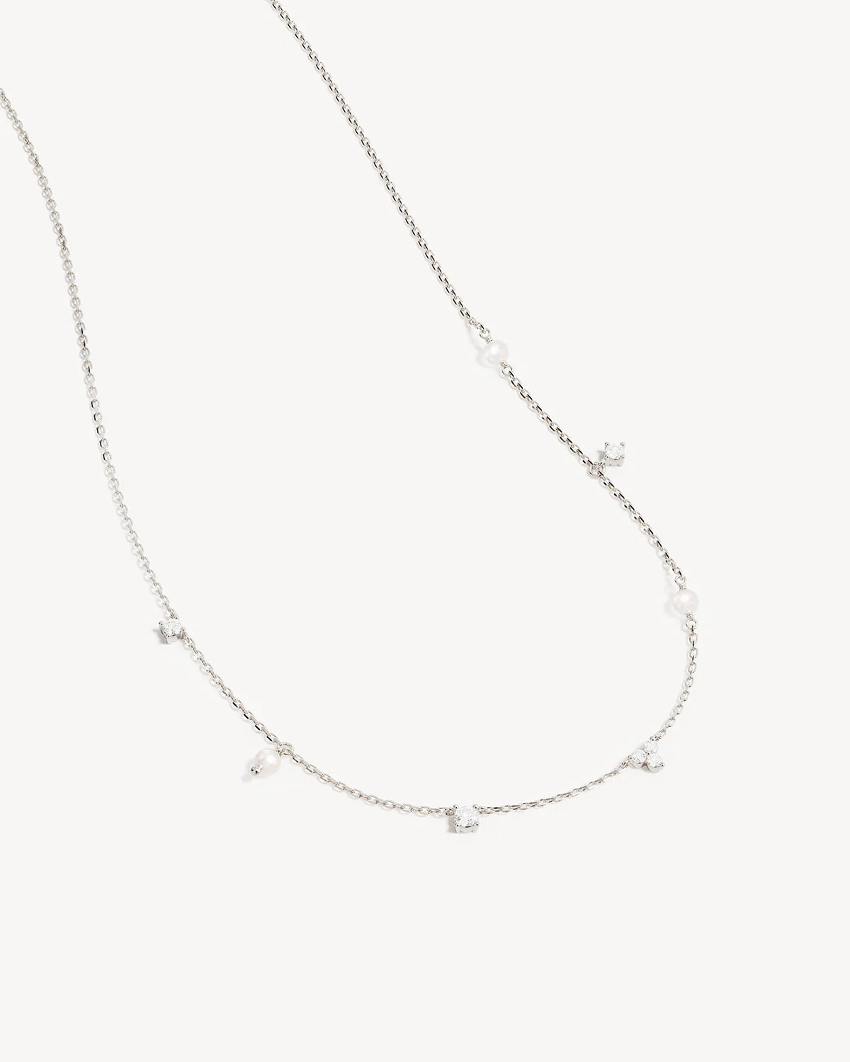 MOONLIT BLOOM PEARL CHOKER - SILVER