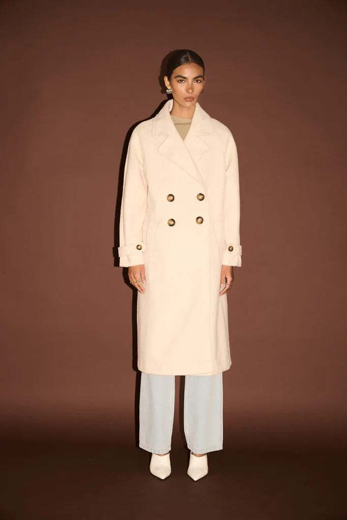 HAVEN BOUCLE COAT - CREAM