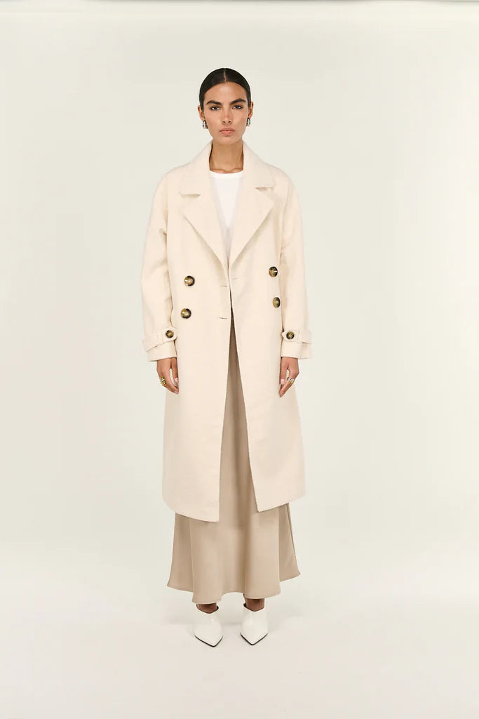 HAVEN BOUCLE COAT - CREAM