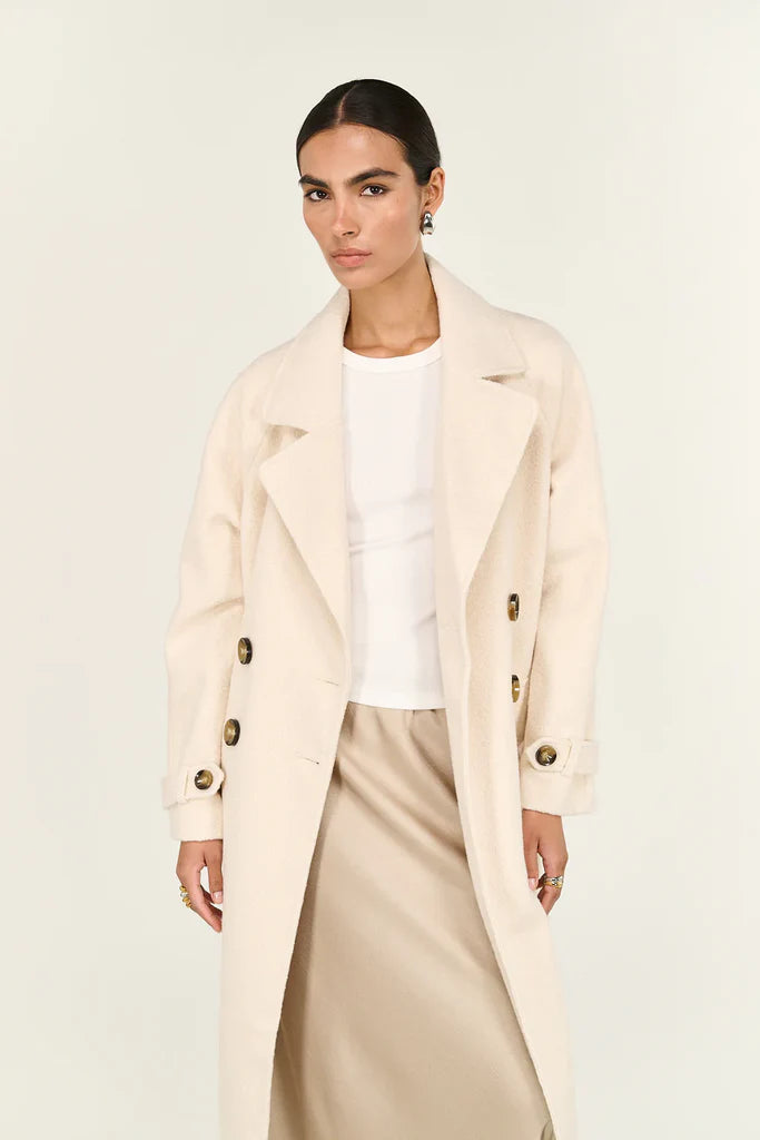 HAVEN BOUCLE COAT - CREAM