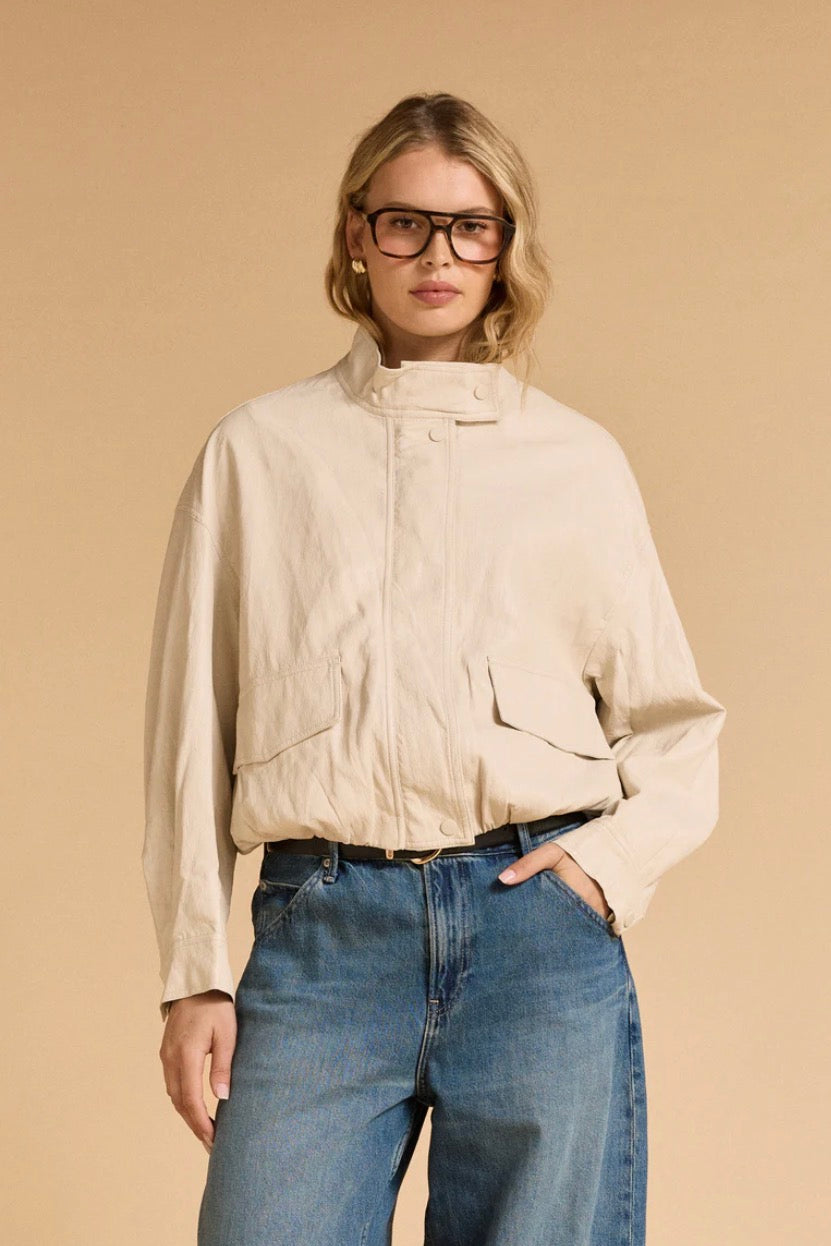 SOFT FAUX LEATHER JACKET CREAM
