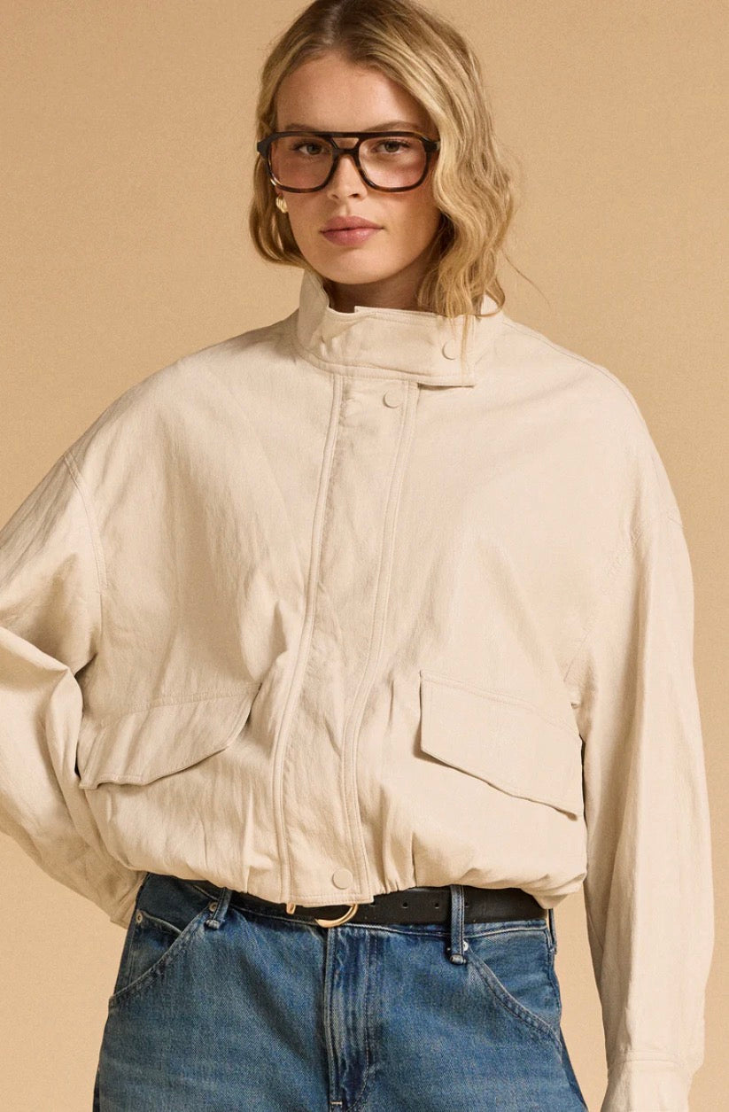 SOFT FAUX LEATHER JACKET CREAM