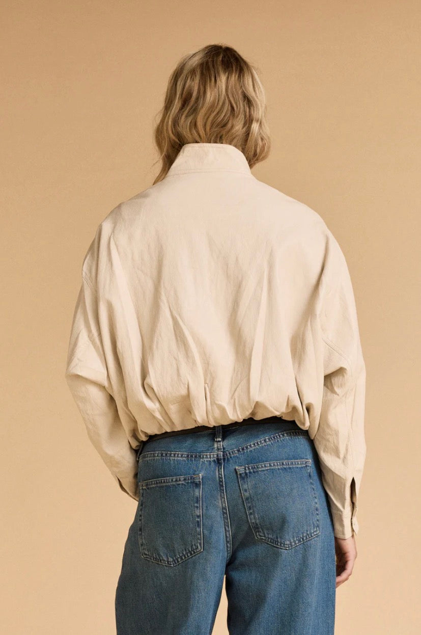 SOFT FAUX LEATHER JACKET CREAM