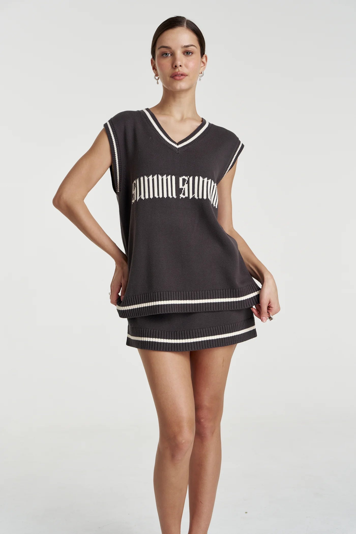 SUMMI KNIT VEST - SHADOW