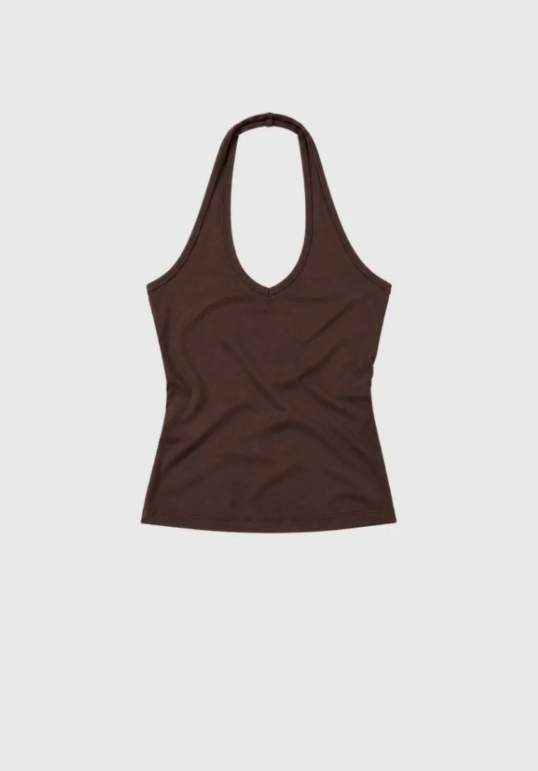 HALTER BODICE TOP - DARK BROWN