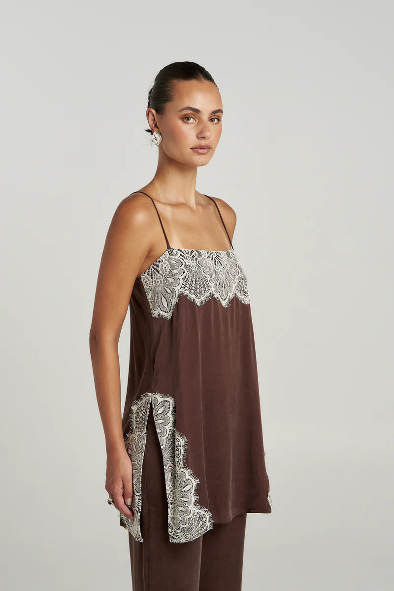 FLORENCE SHIFT TOP - ESPRESSO