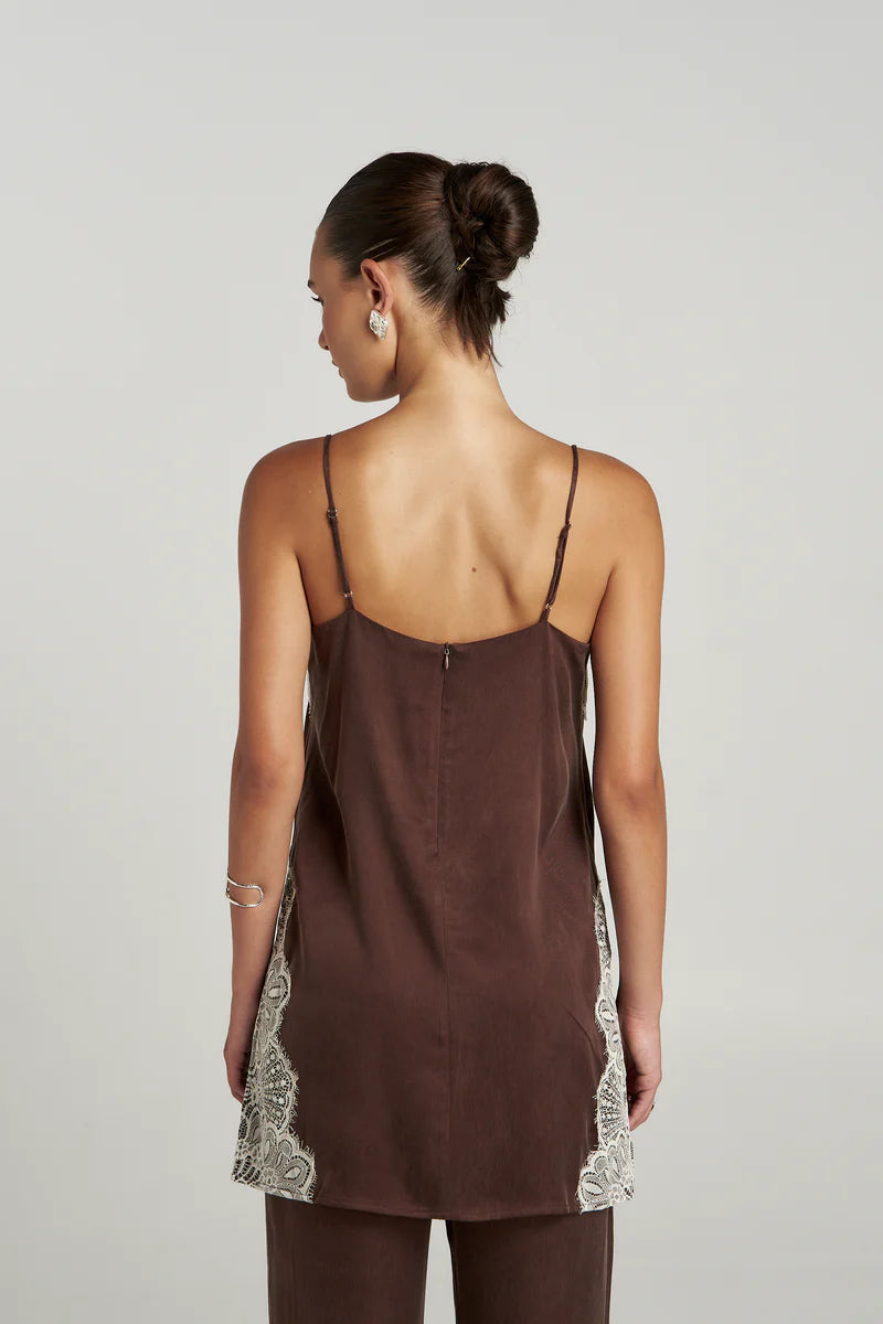 FLORENCE SHIFT TOP - ESPRESSO