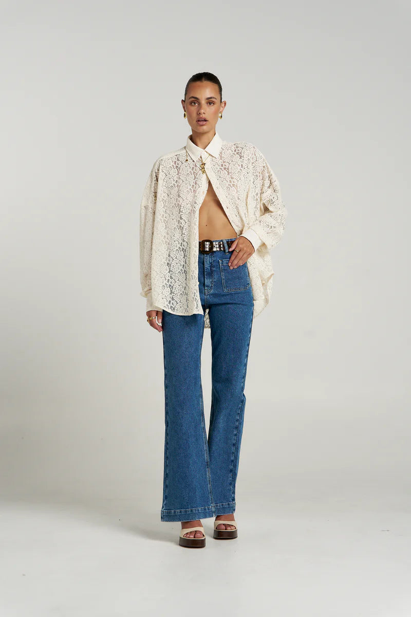 FLEUR LS SHIRT - ECRU