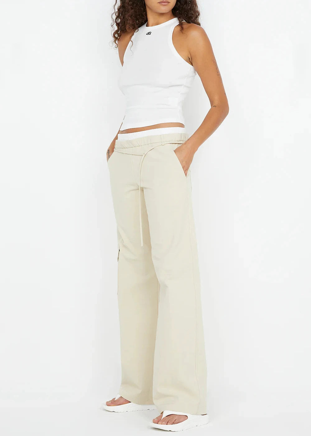 KELSI POCKET PANT BONE/WHITE