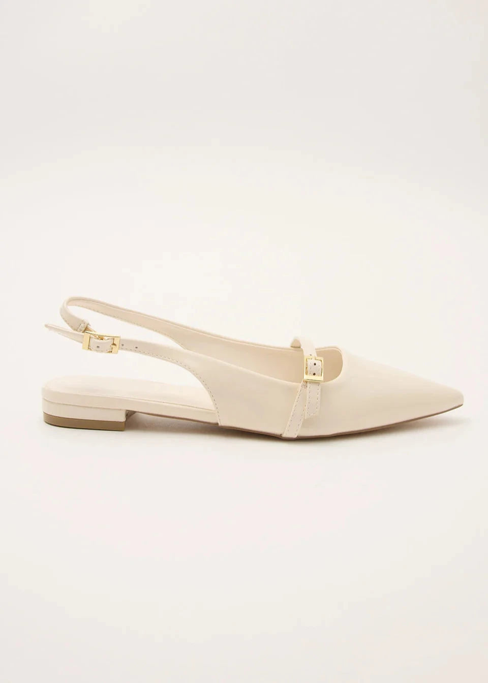ILIE IVORY PATENT FLATS