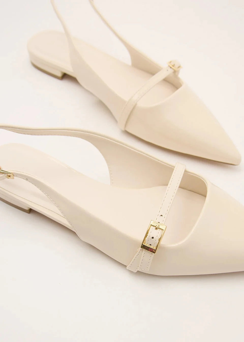 ILIE IVORY PATENT FLATS