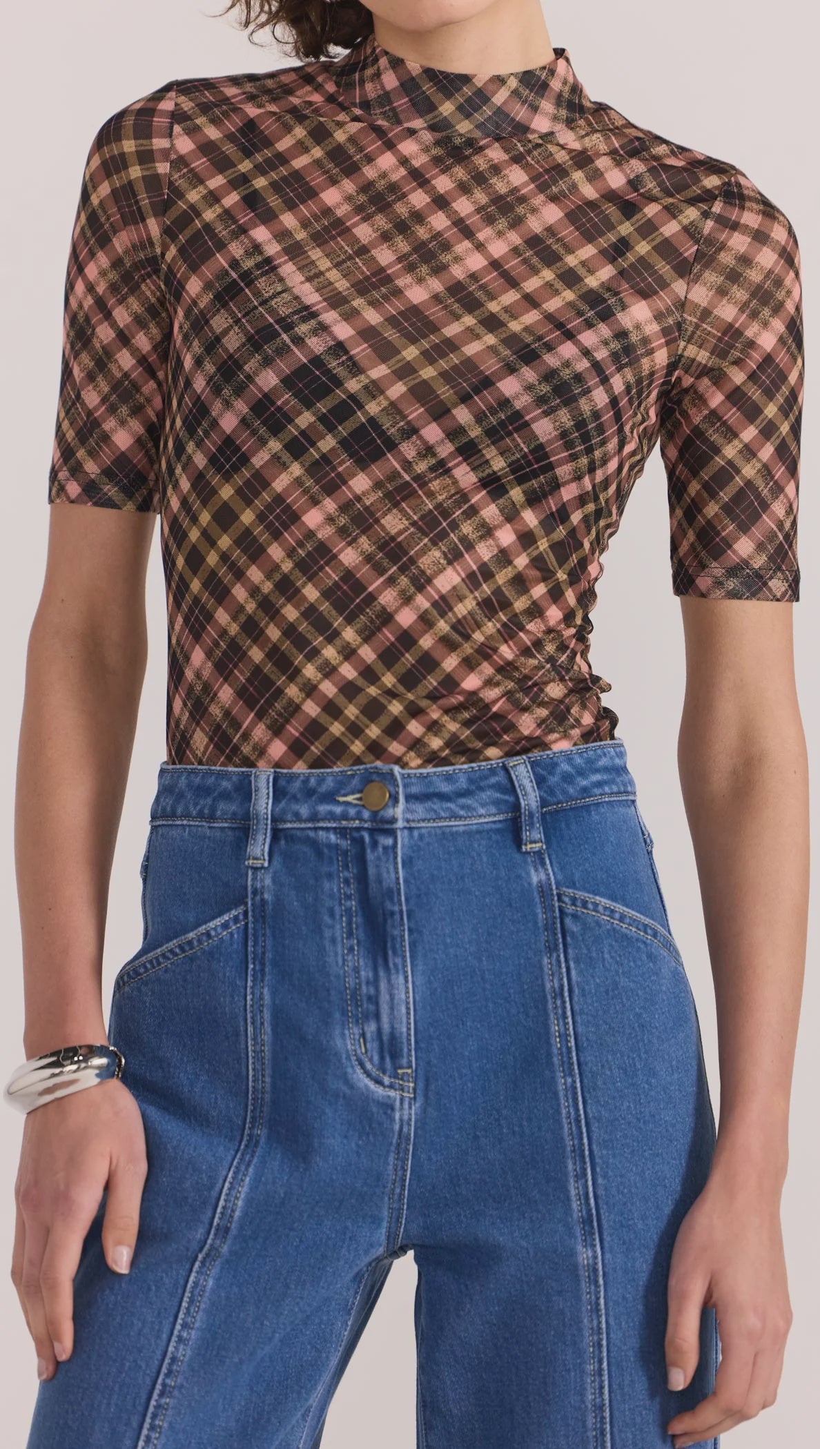 REIGN MESH TOP - CHECK