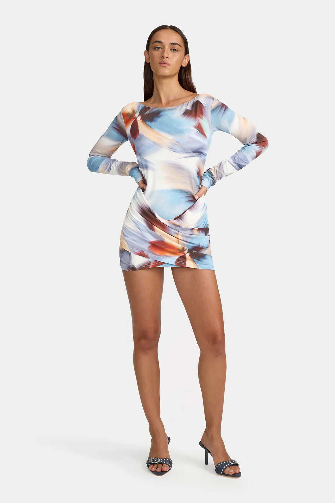 ZEPHYR MINI DRESS SMOKEY HAZE