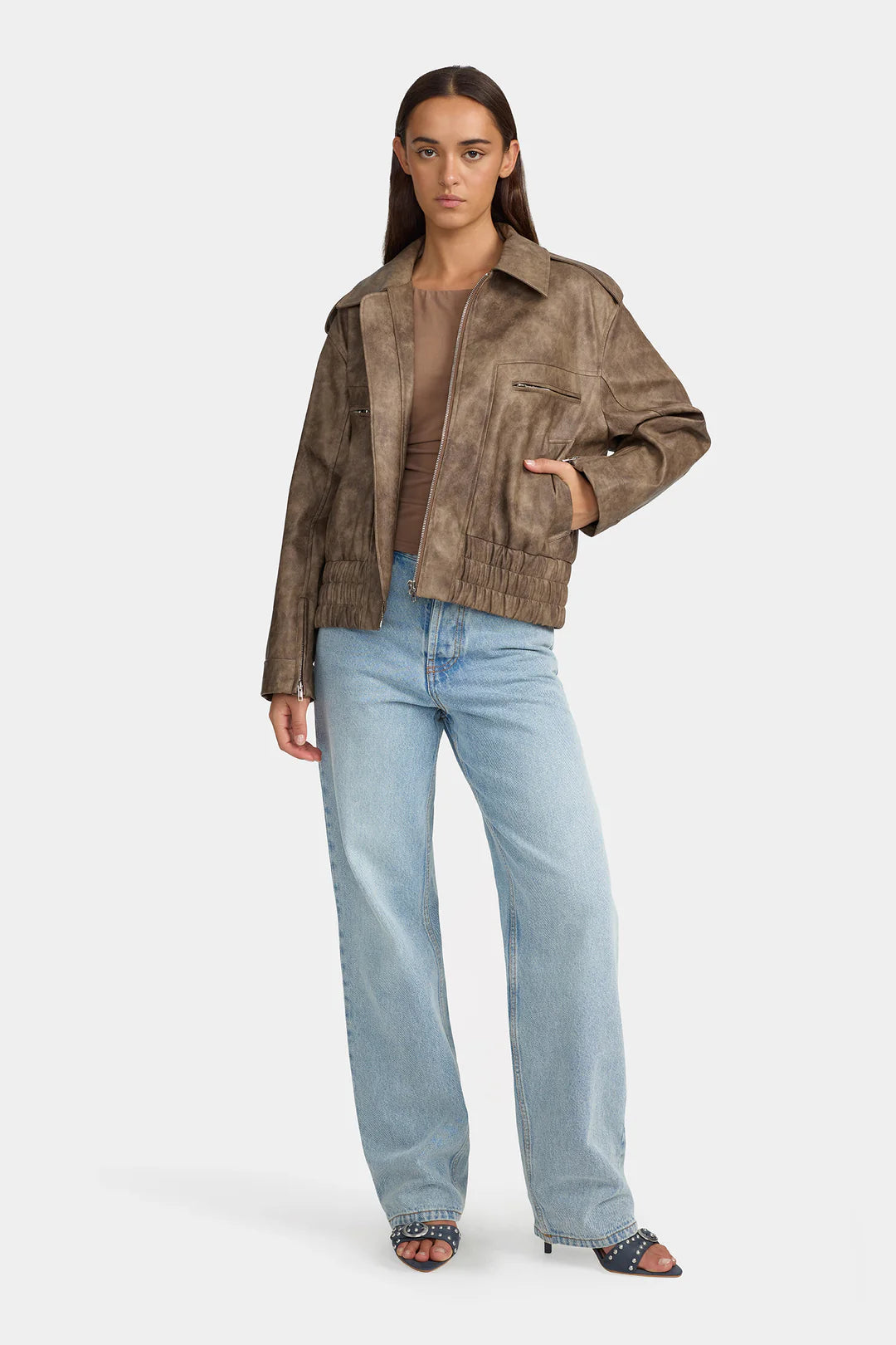 VYPER BOMBER DISTRESSED BROWN