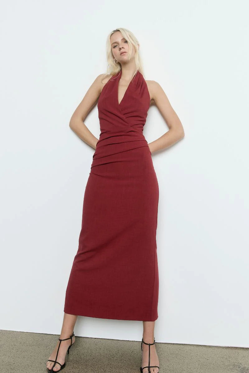 PRIYA DRESS CRANBERRY