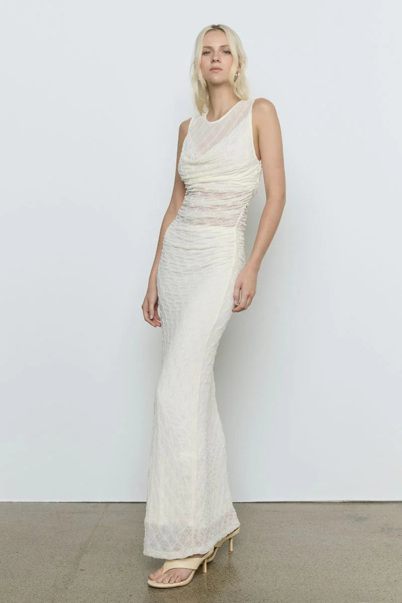 VENUS COWL MESH DRESS