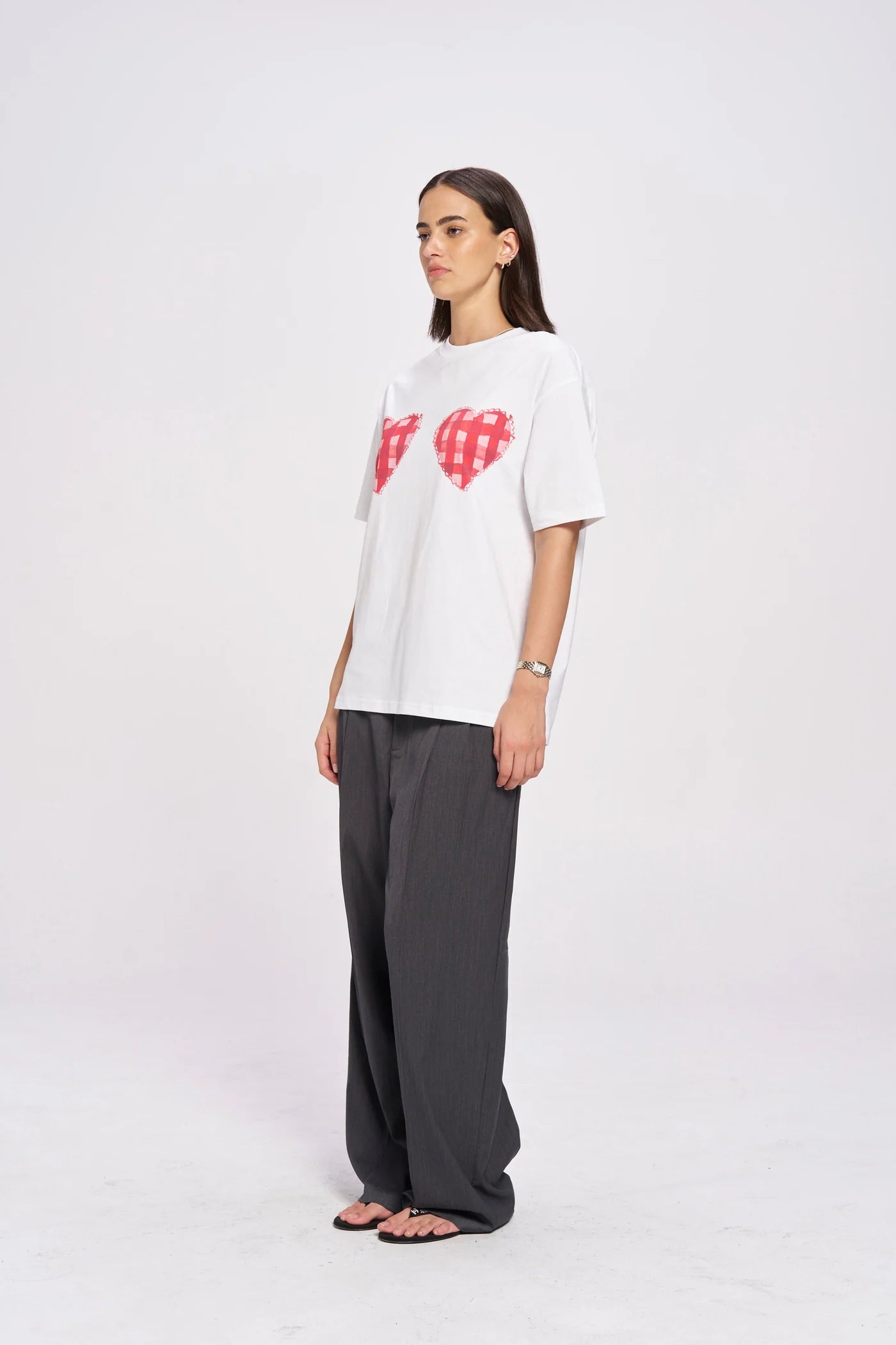 GINGHAM HEARTS TEE