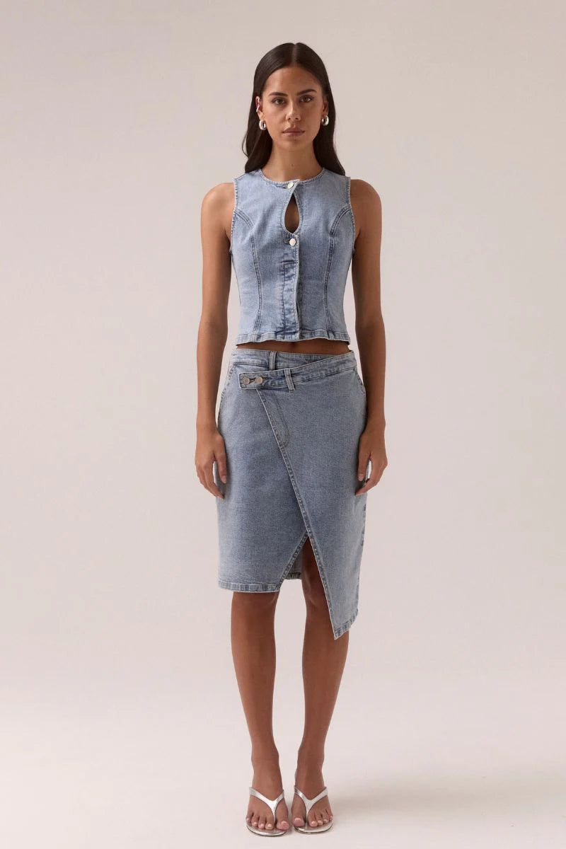ETCH DENIM SKIRT
