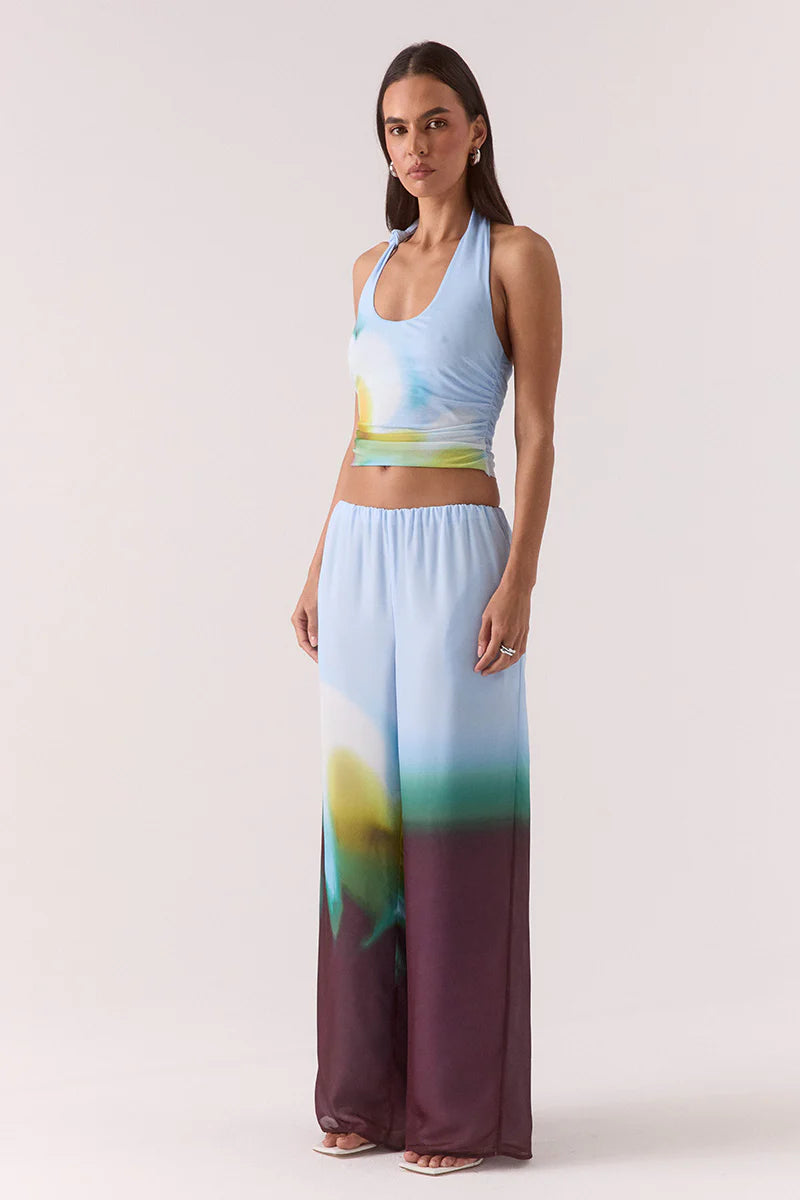 ZINNIA MESH TOP - AZURE