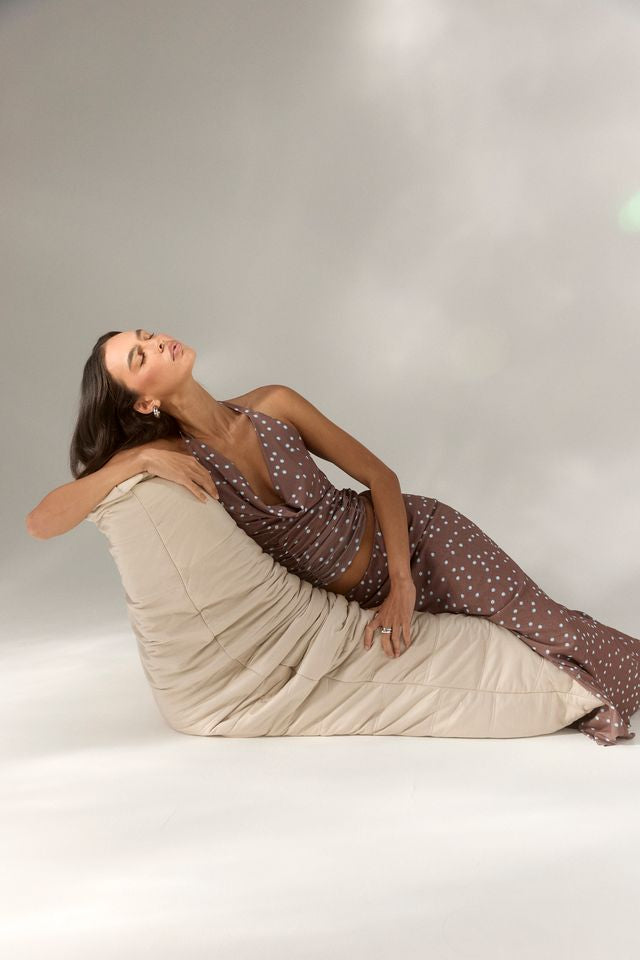 DELILAH SKIRT - MOCHA POLKA