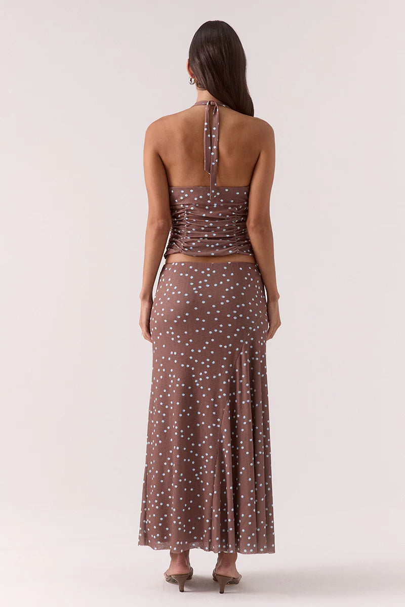 DELILAH SKIRT - MOCHA POLKA