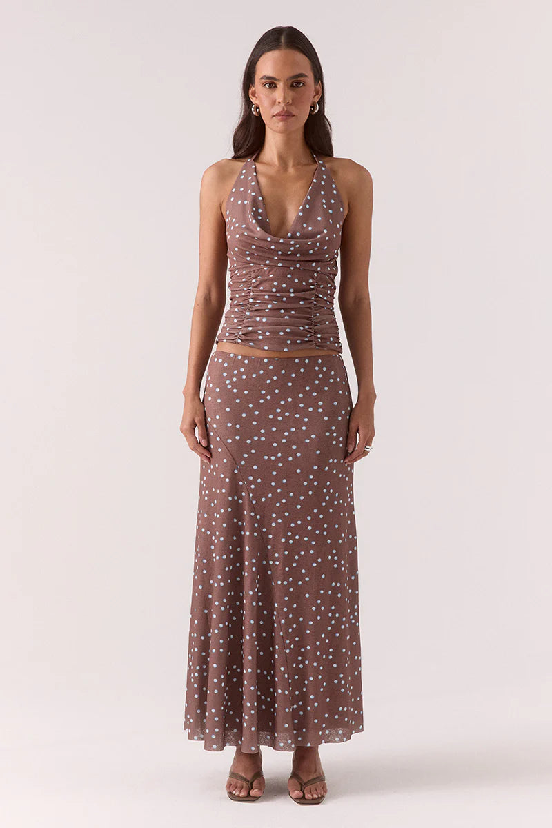 DELILAH SKIRT - MOCHA POLKA
