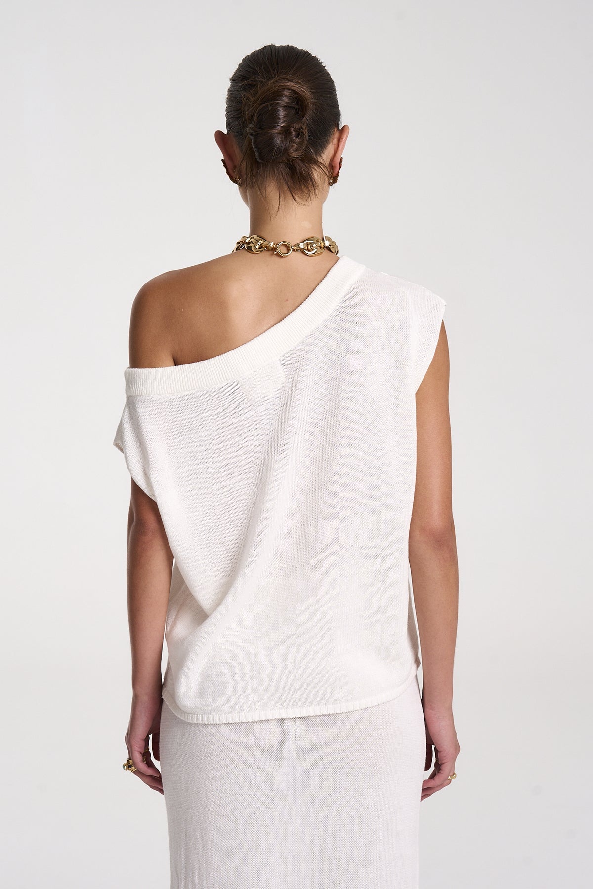 KNIT OFF SHOULDER TOP - WHITE