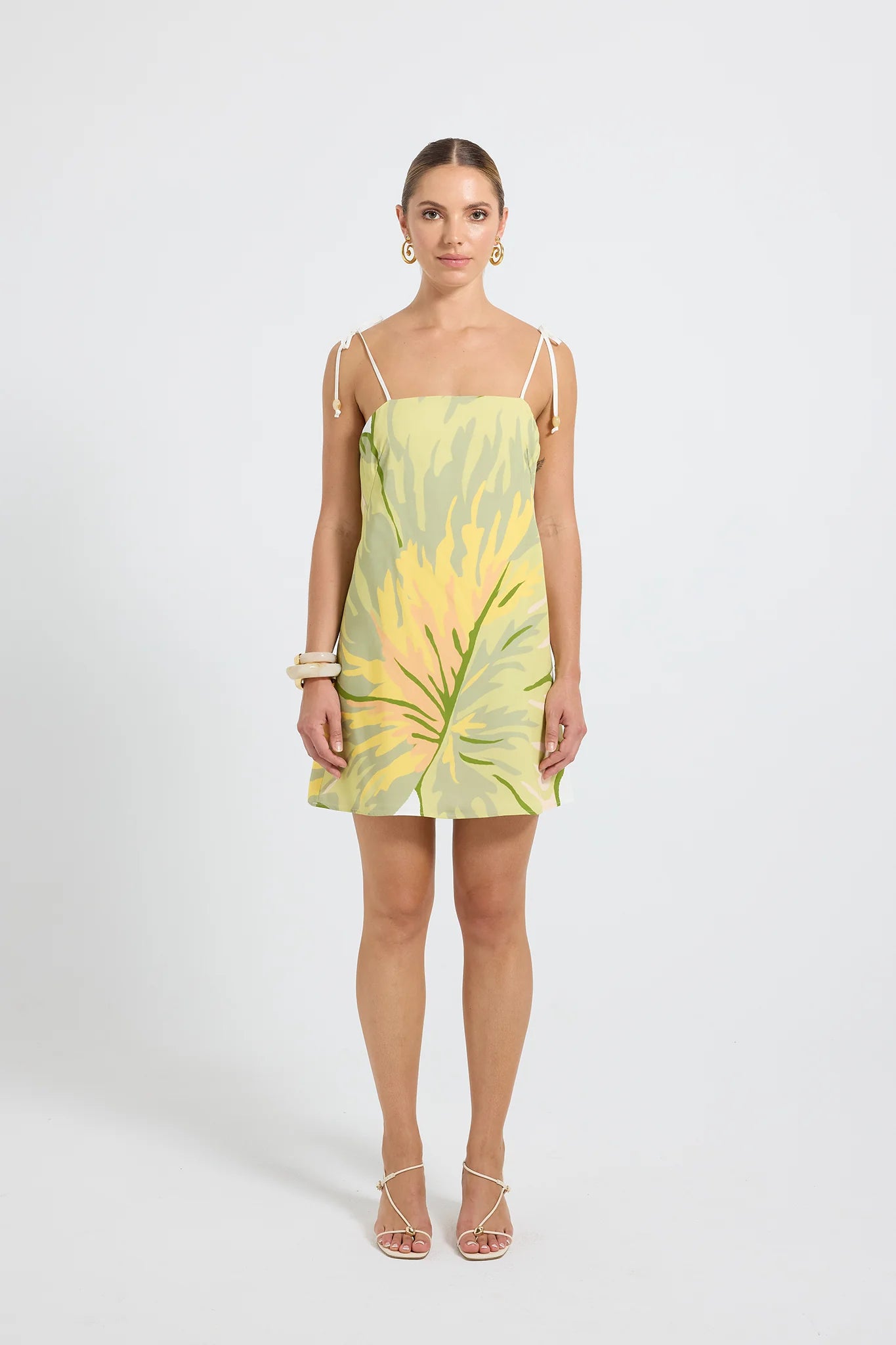 JUNO MINI DRESS - GREEN PALM